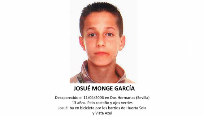 Una imagen de Josué Monge cuando desapareció en 2006.