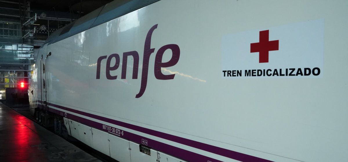 Un tren medicalizado preparado para llevar pacientes con coronavirus. FOTO: Ministerio de Transportes