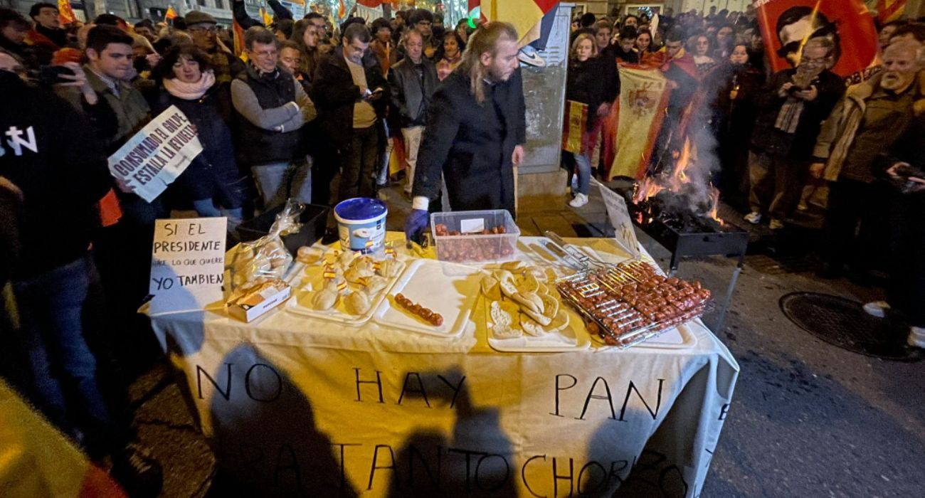 Imagen de la barbacoa montada en Ferraz.