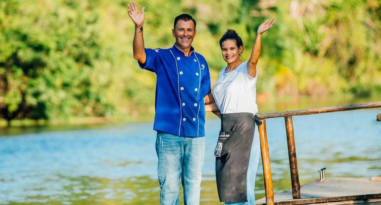 El chef español, David Peregrina, junto a su pareja, Érica da Silva.
