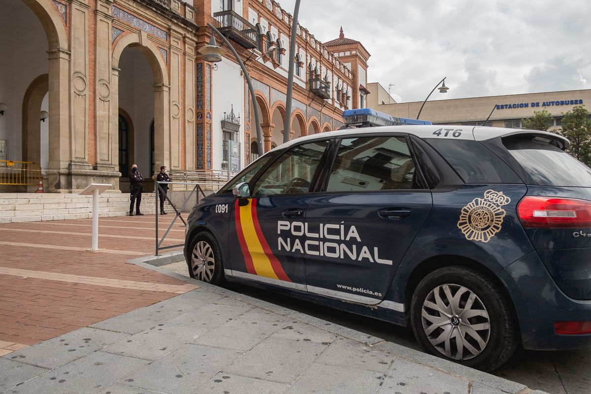 Un coche de la Policía Nacional, durante el estado de alarma. FOTO: MANU GARCÍA