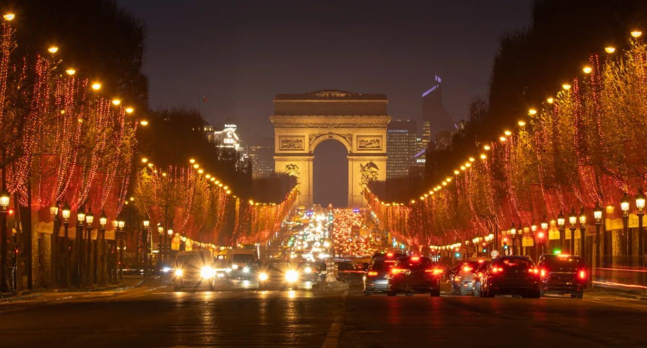 Ambientación navideña en París.