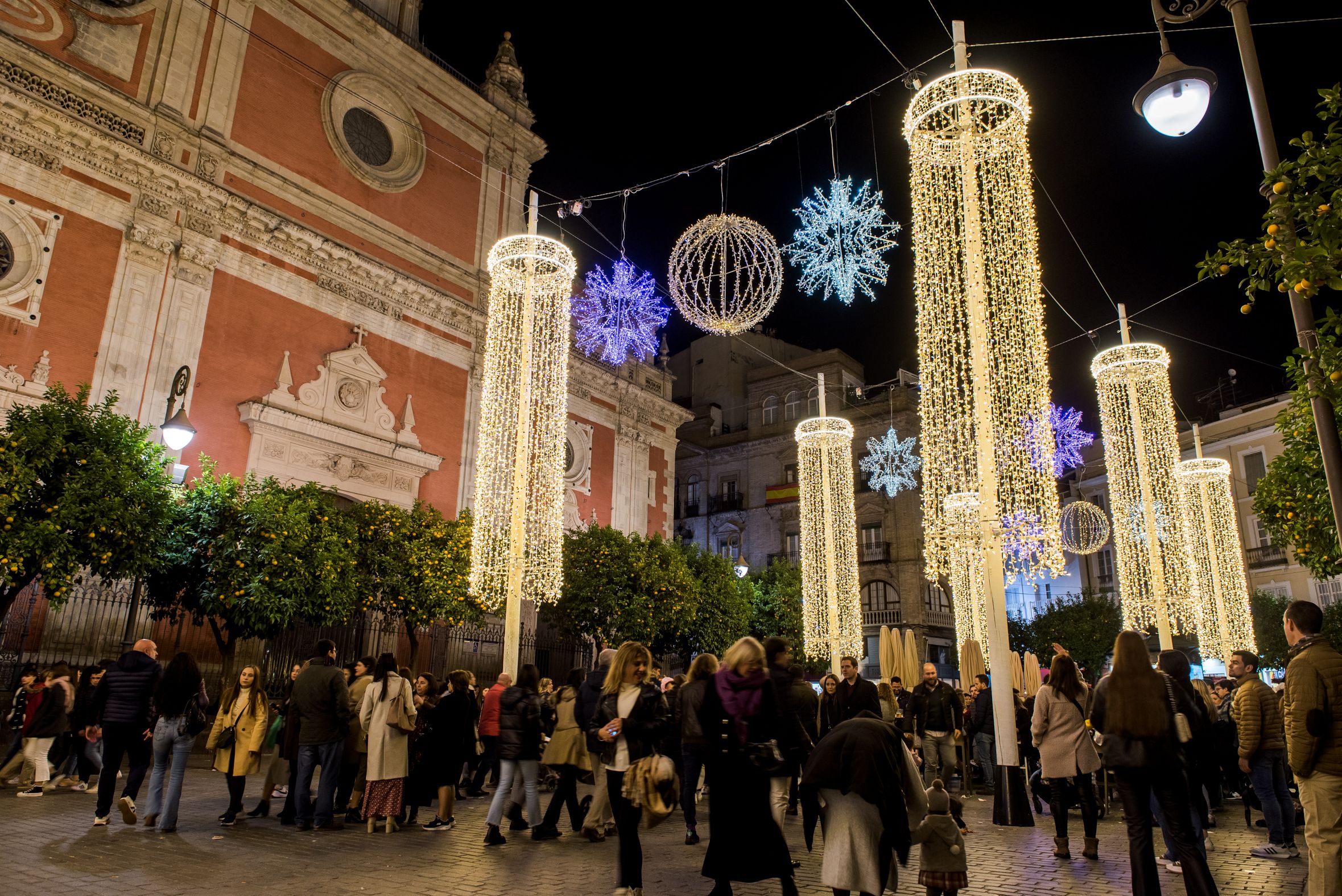 La plaza del Salvador de Sevilla, esta Navidad.
