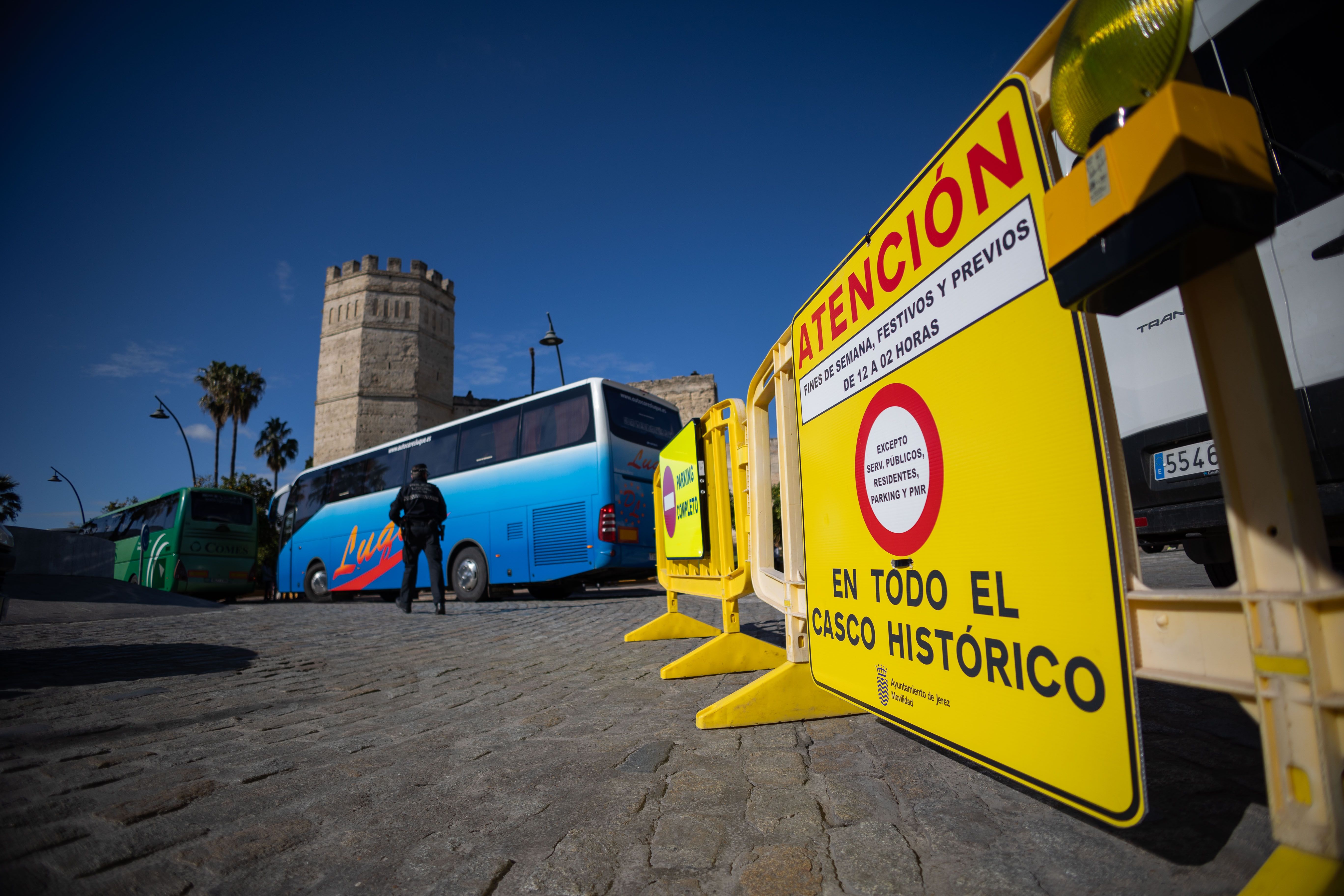 El centro de Jerez blindado al tráfico rodado