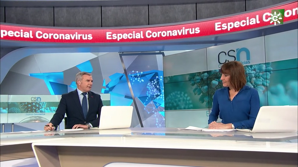 Un informativo de Canal Sur, durante la crisis del coronavirus.