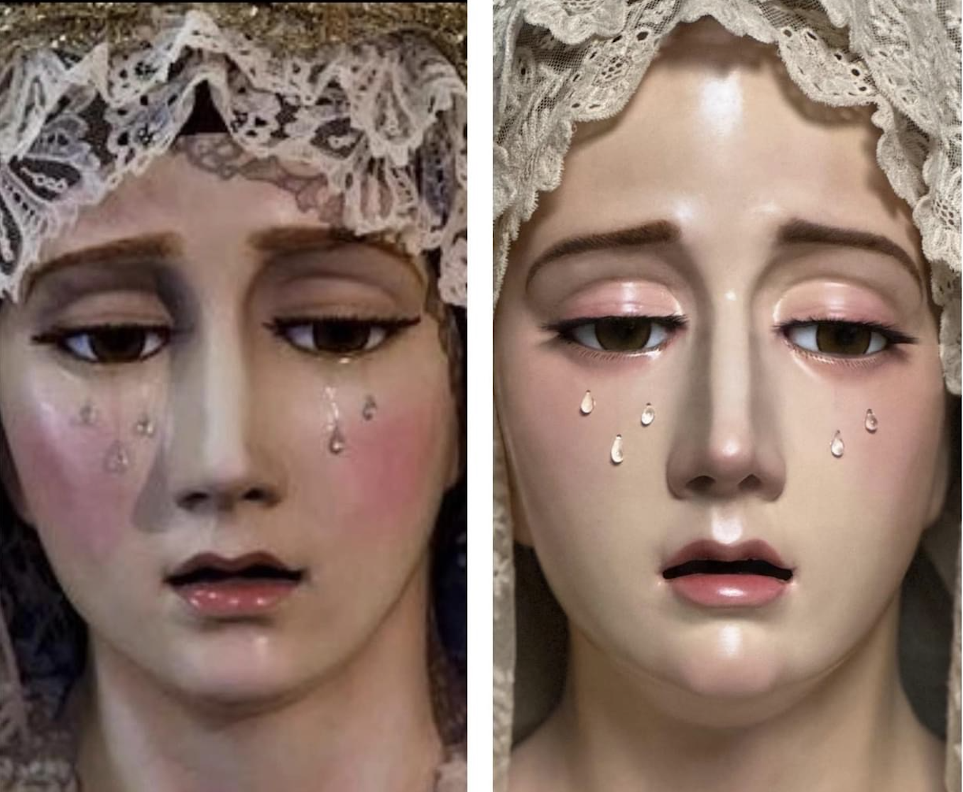 El antes y el después de la restauración de La Concepción Coronada. 