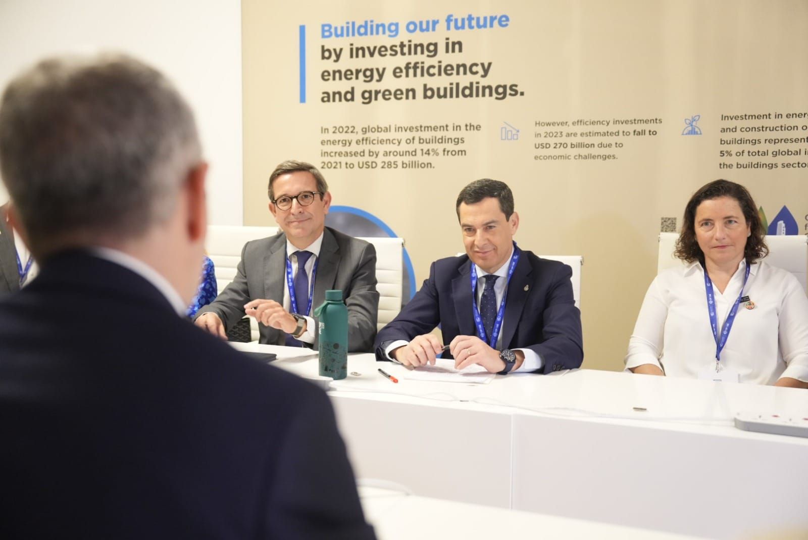 Juan Manuel Moreno en la Conferencia de las Naciones Unidas sobre el Campo Climático, COP28, en Dubái. 