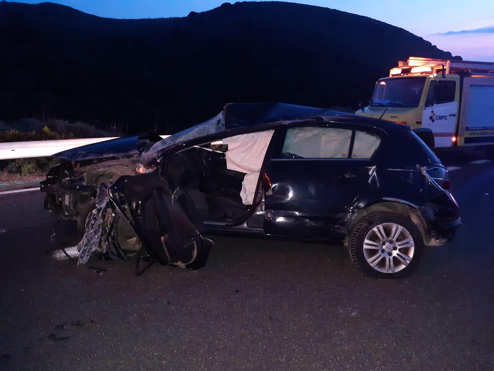 El vehículo, tras el accidente.