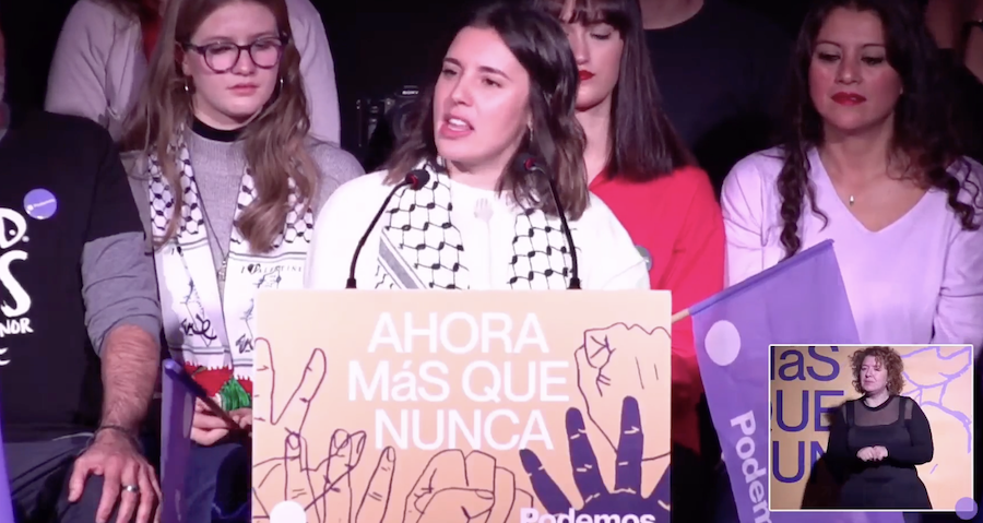 Irene Montero, en el acto de Podemos celebrado este sábado.