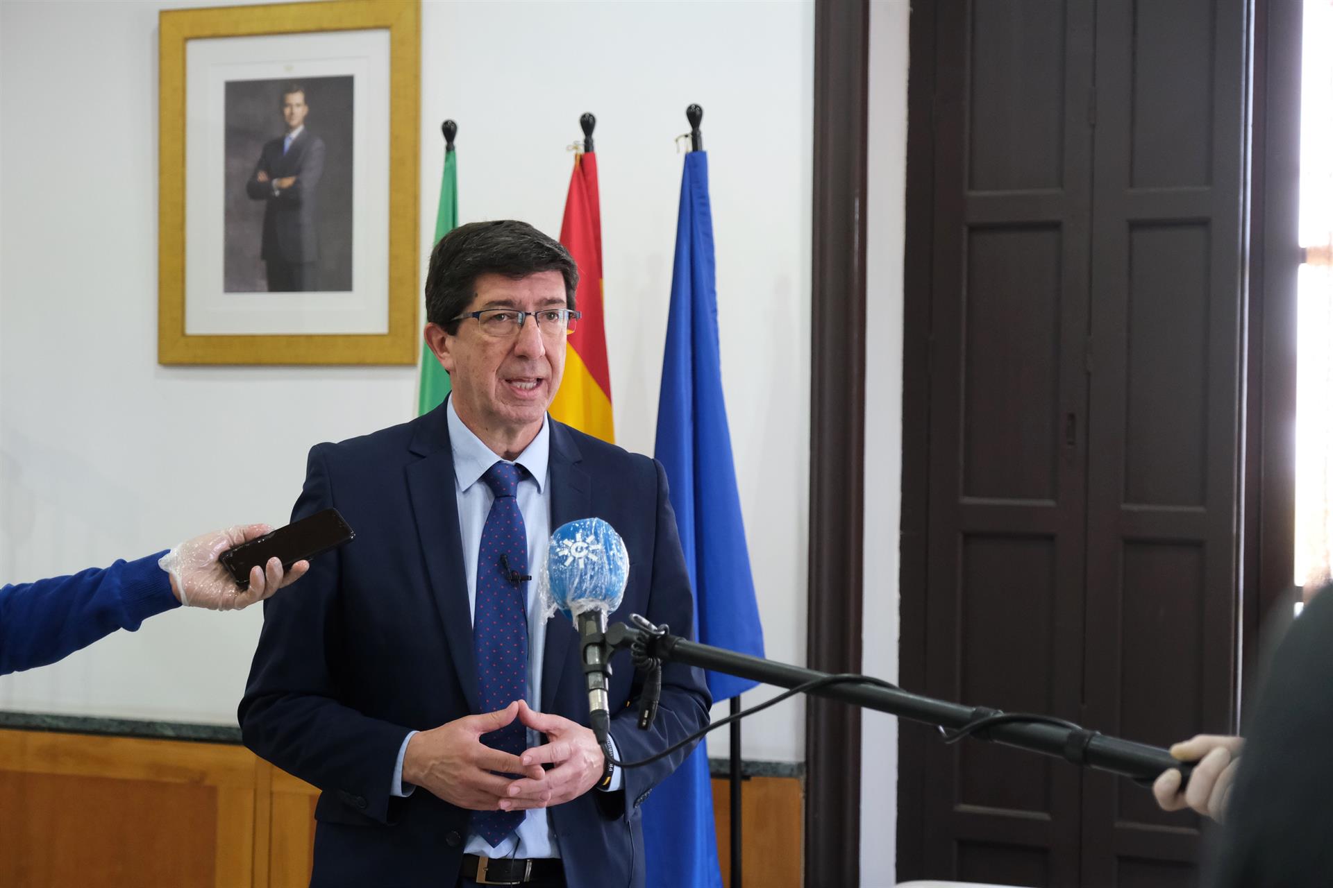 Marín atiende a los medios este jueves.