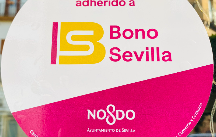 El logotipo de BonoSevilla, publicado en redes por Banana Comics, un establecimiento adherido en 2023.