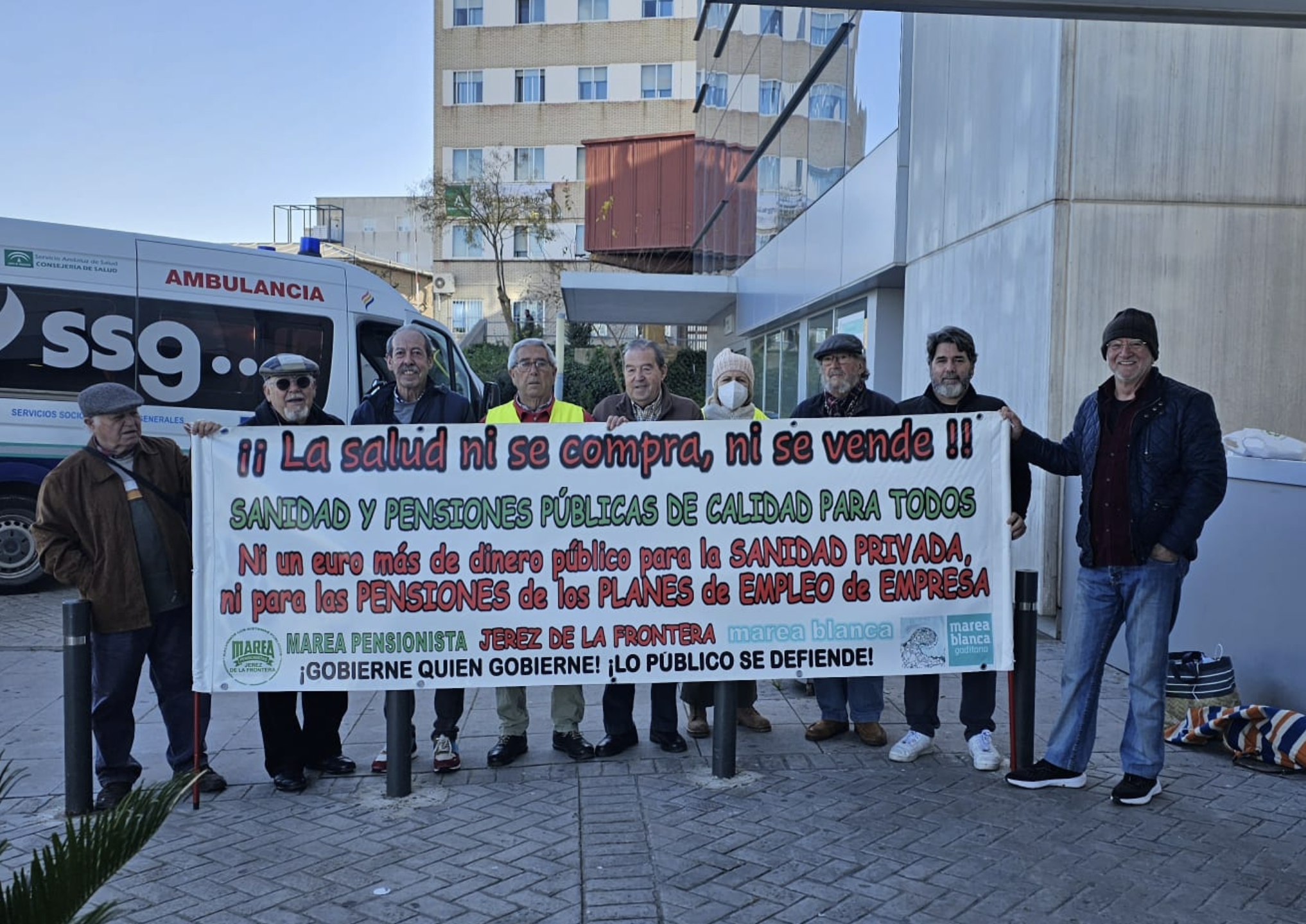 Un momento de la movilización de la Marea Pensionistas y Jubilados de Jerez.