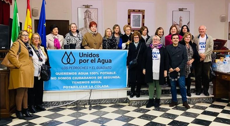 La plataforma Unidos por el Agua, durante la huelga de hambre.