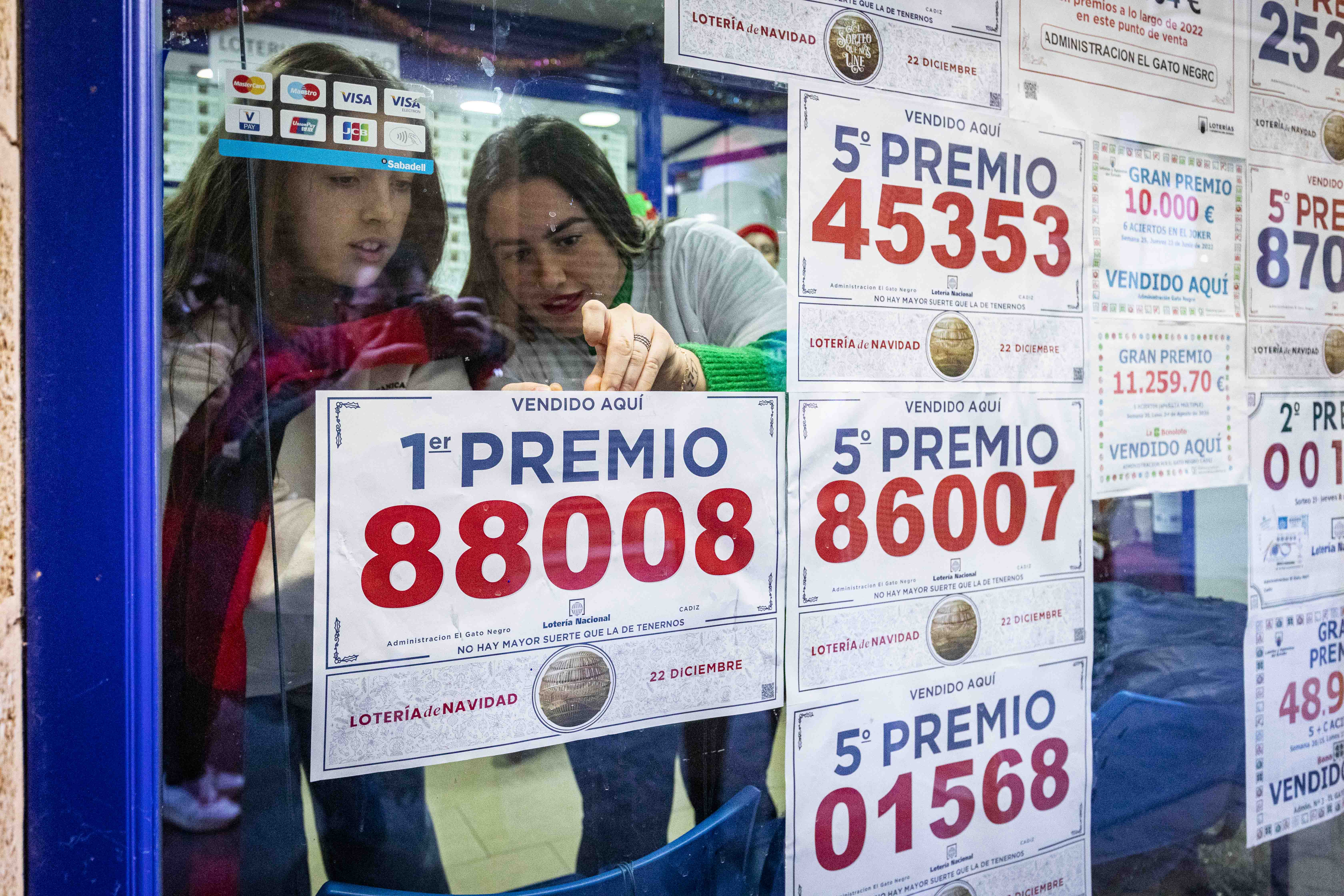 Imagen de 'El Gordo' de la lotería en Cádiz.