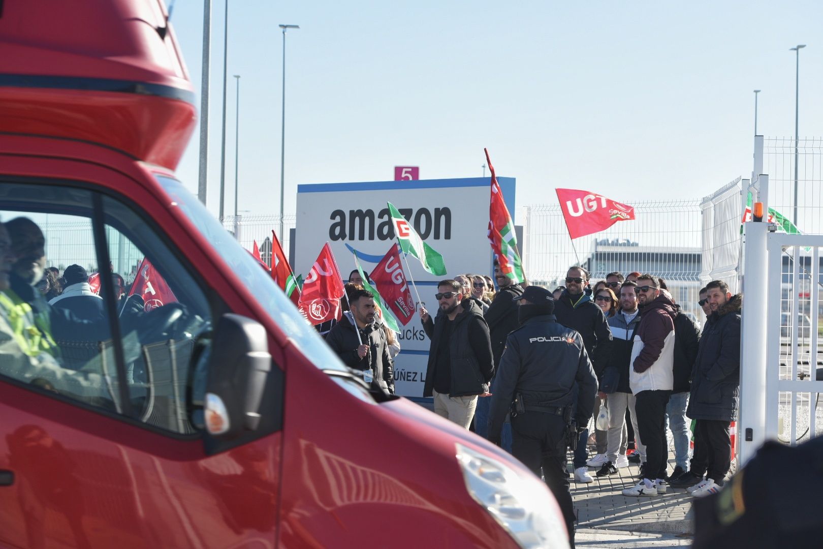 Las protestas de Amazon, en una imagen de una concentración reciente en Dos Hermanas.