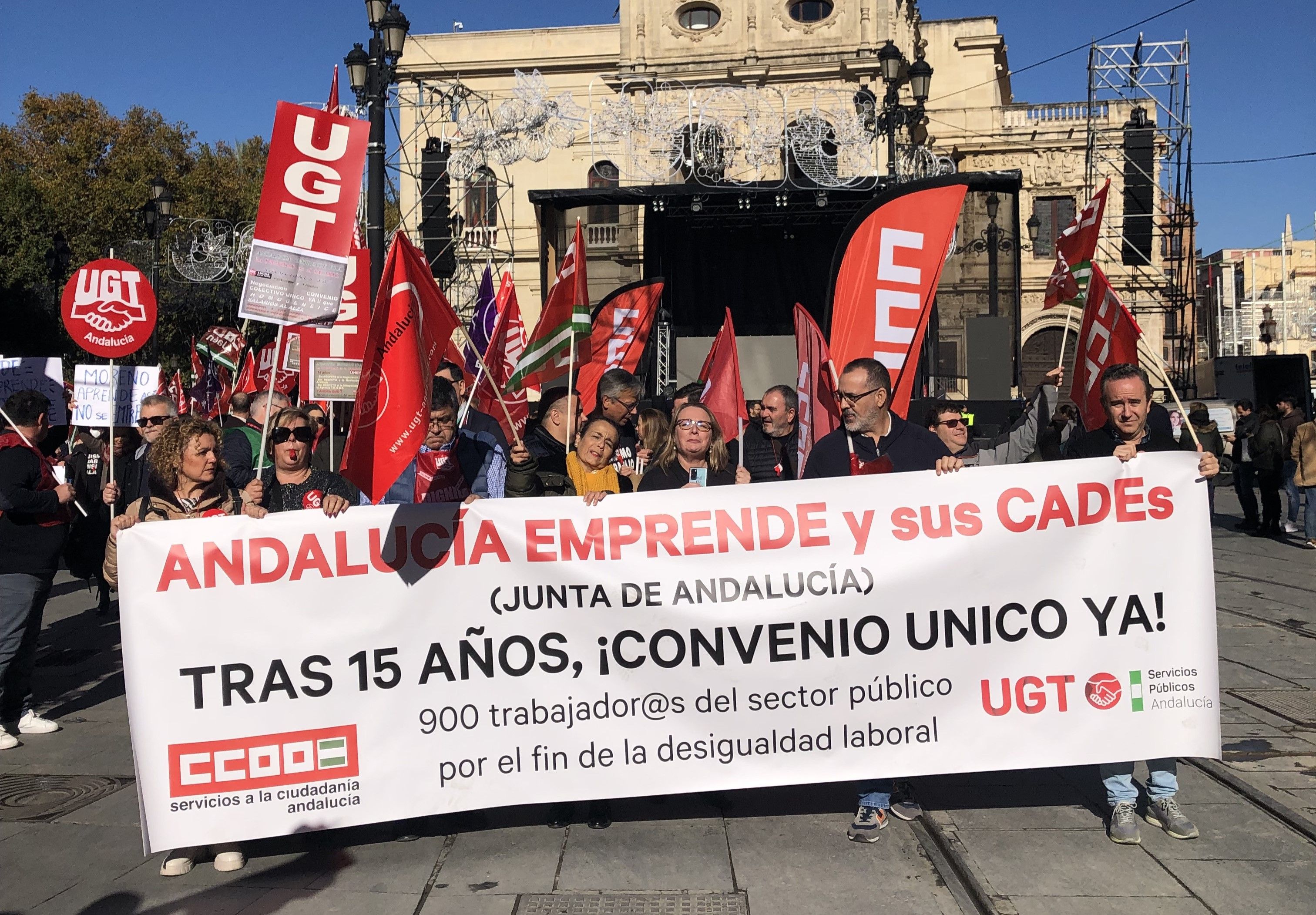 Manifestación de los trabajadores de Andalucía Emprende.