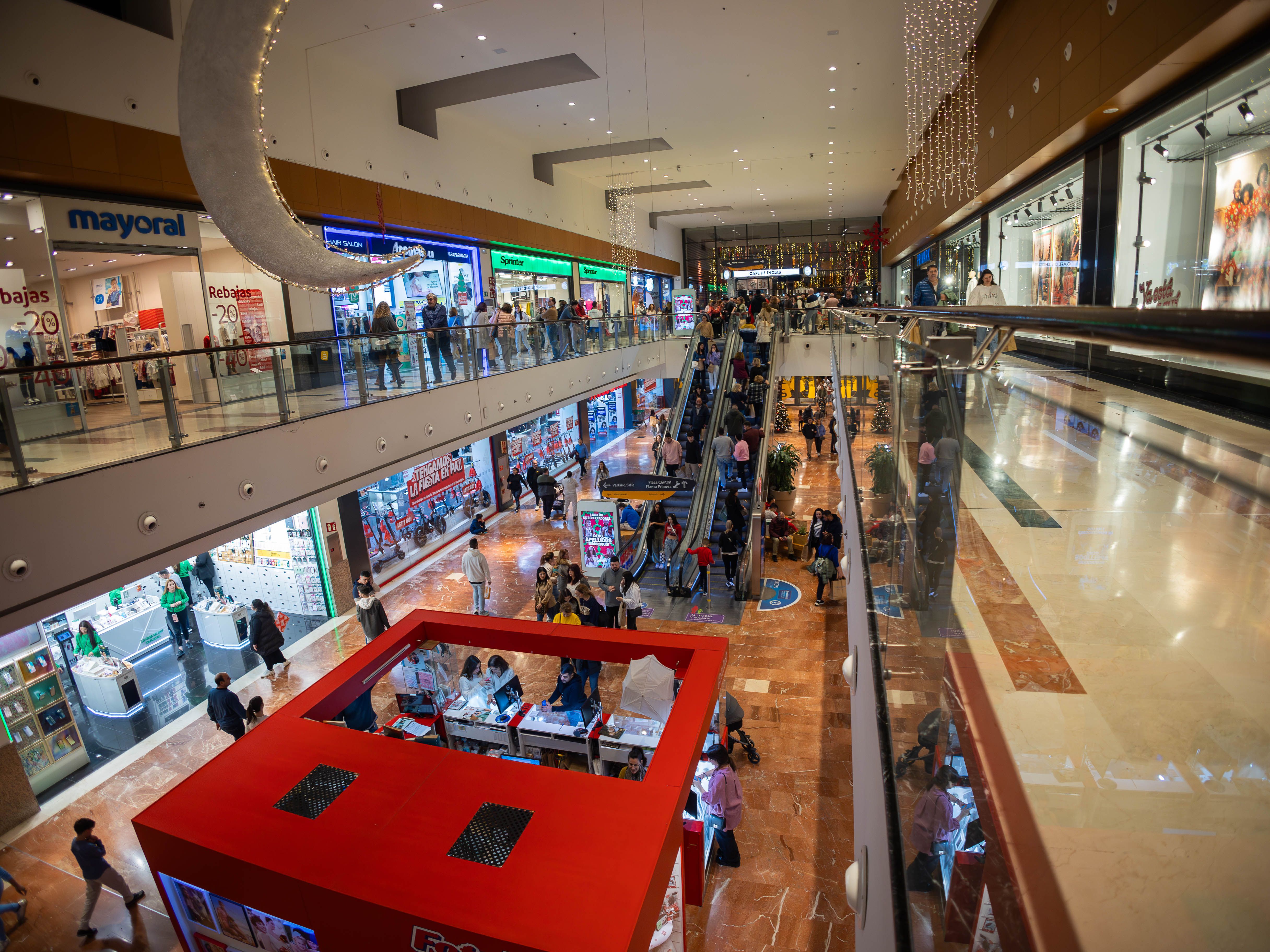 Área Sur durante las compras de Navidad.