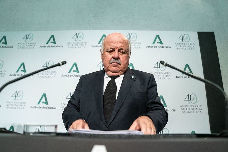 El consejero de Salud de la Junta de Andalucía, Jesús Aguirre, en una comparecencia reciente.