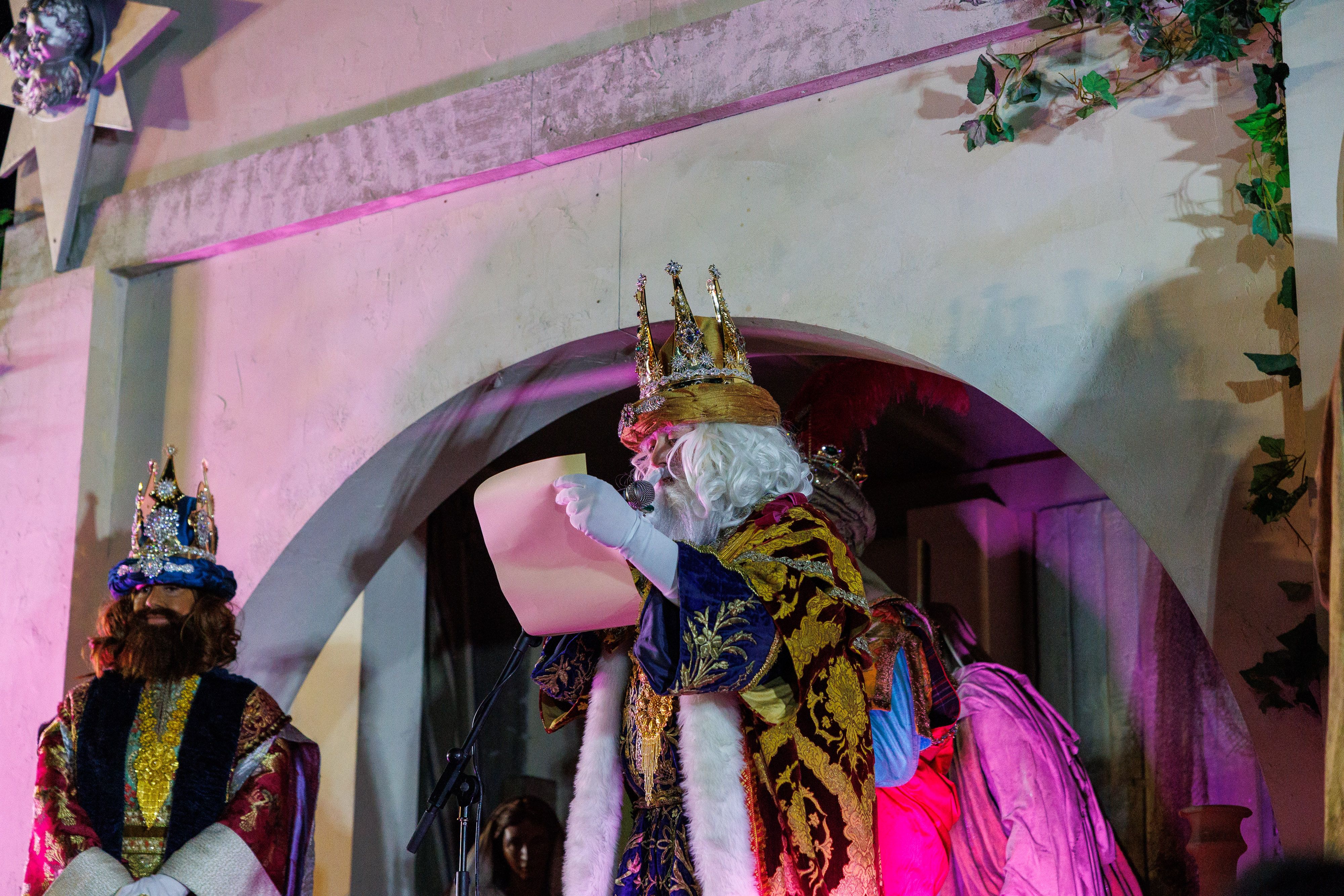 Melchor, durante su la adoración de los Reyes Magos de Jerez.