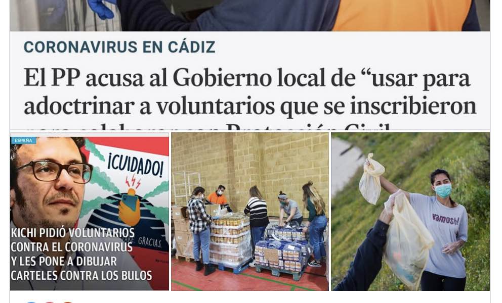 Publicaciones relacionadas con el PP de Cádiz y 'OK Diario'.