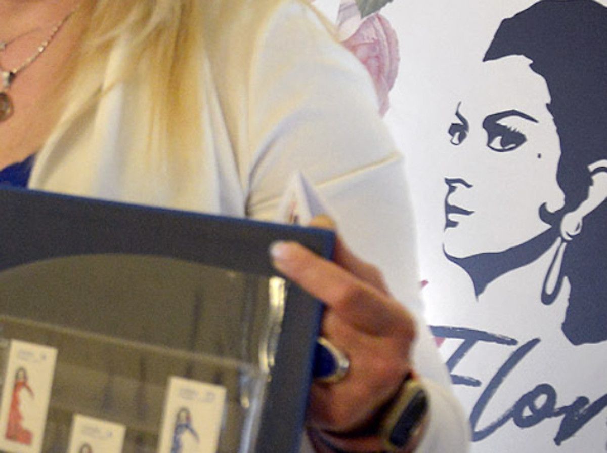 Sello conmemorativo de Lola Flores en una imagen de archivo. Sello conmemorativo de Lola Flores en una imagen de archivo.