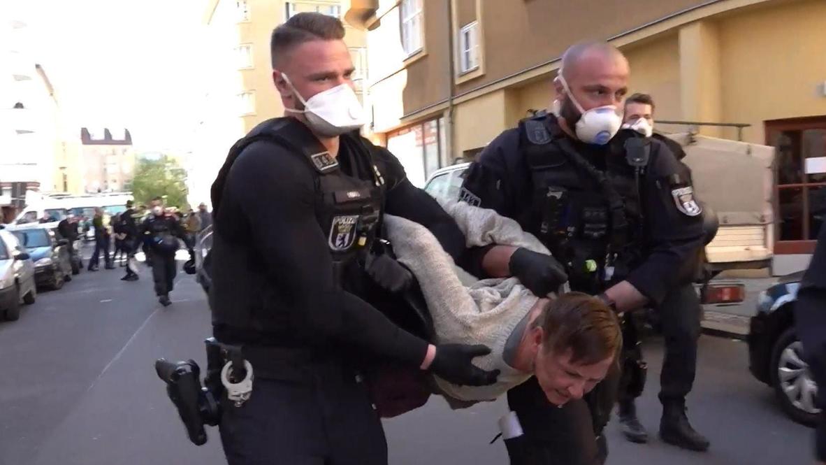 Protestas en Alemania por las restricciones a causa del coronavirus. FUENTE: RUPTLY