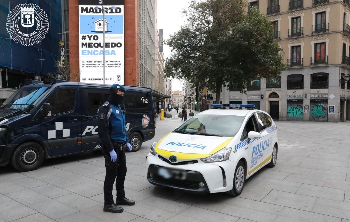 Agentes policiales, en Madrid.