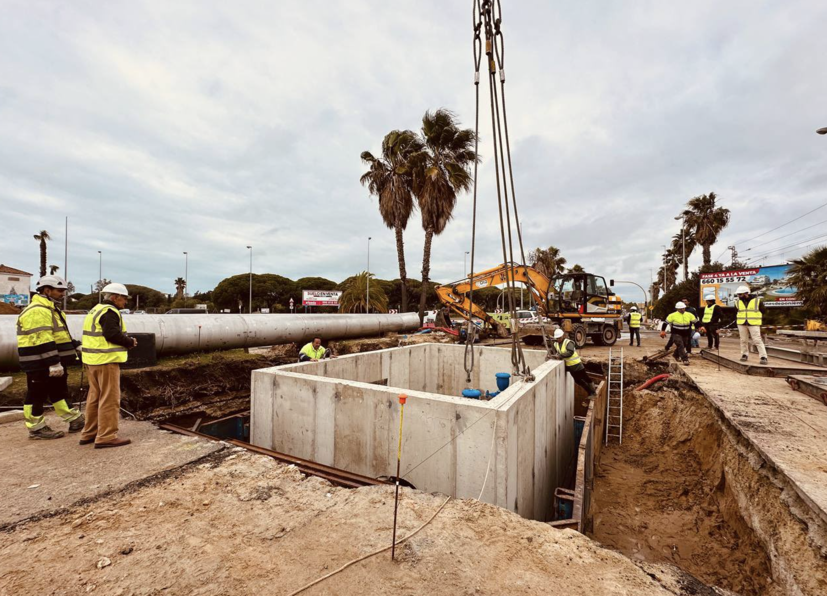 Avanzan las obras en la entrada de El Puerto desde Cádiz. Avanzan las obras en la entrada de El Puerto desde Cádiz.
