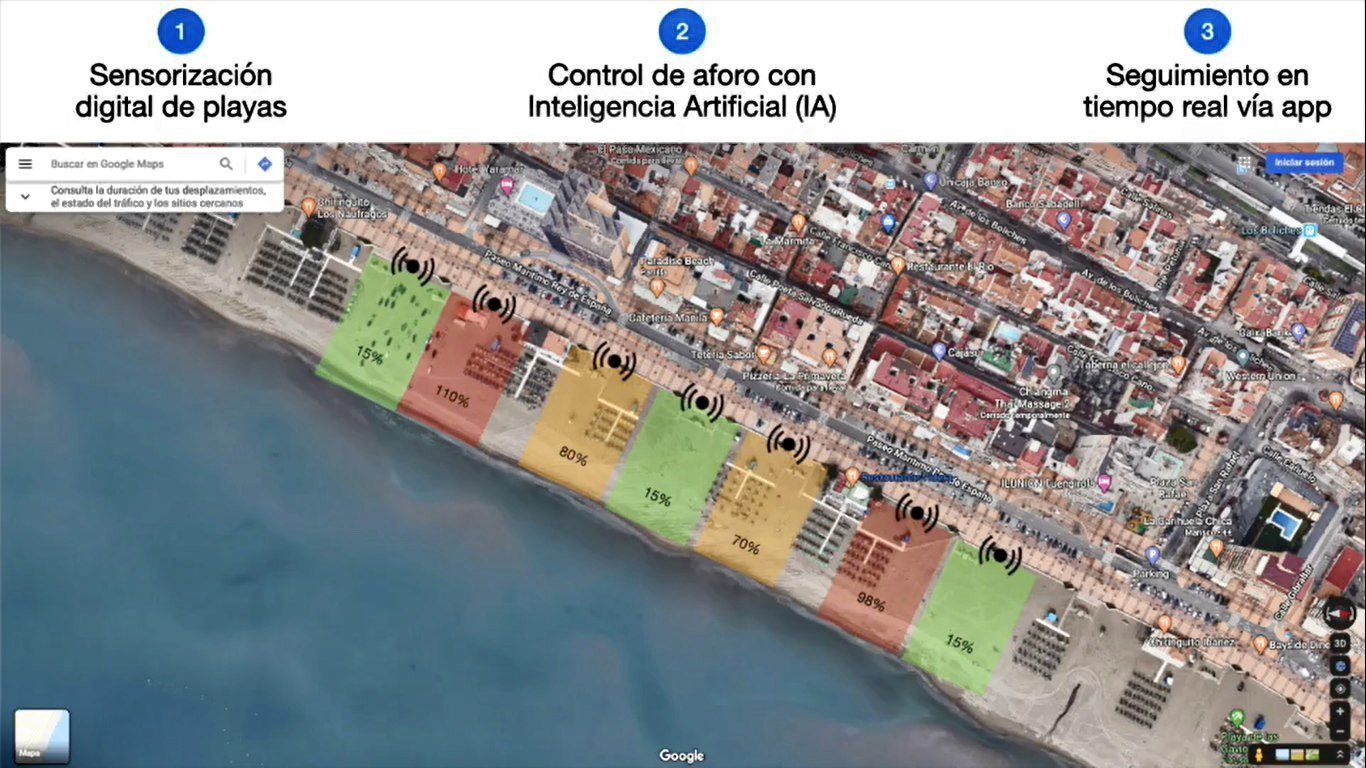 Un ejemplo del funcionamiento del software diseñado en Fuengirola.