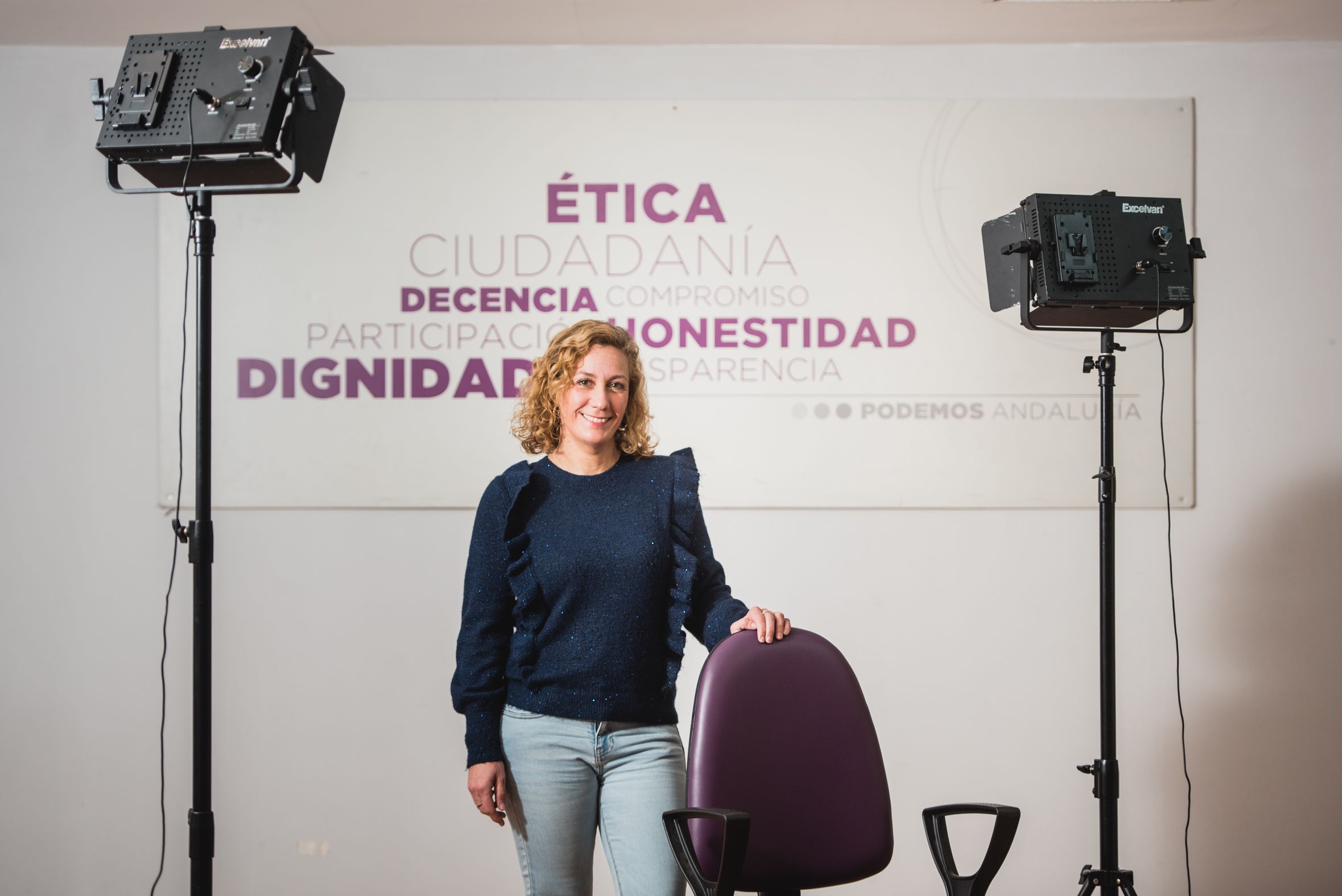 Susana Hornillo, concejala por Podemos en el Ayuntamiento de Sevilla, en la sede de su partido.