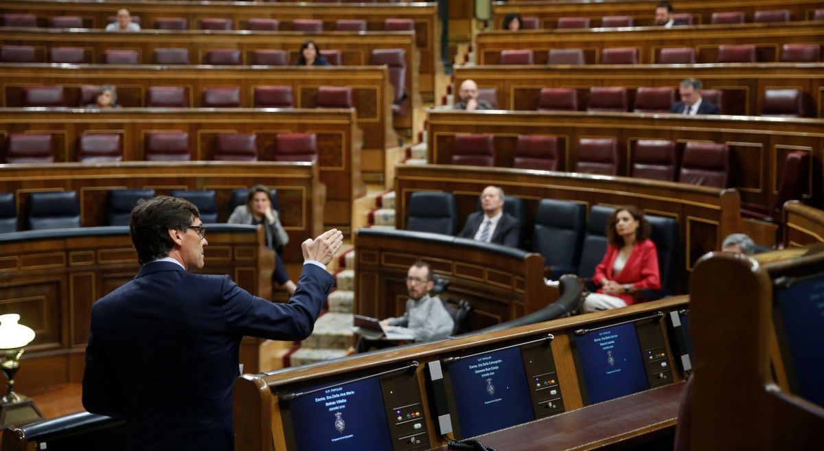 La última prórroga del estado de alarma en el Congreso. FOTO: PSOE