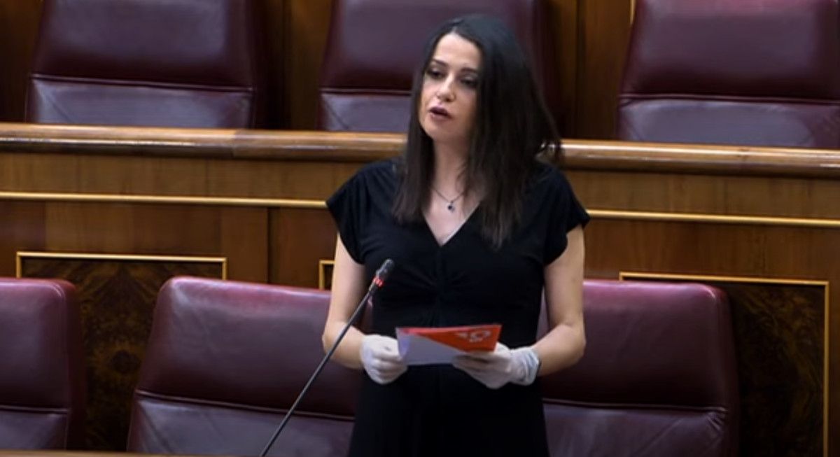 Inés Arrimadas, en el Congreso en su última aparición antes de la baja por maternidad. 