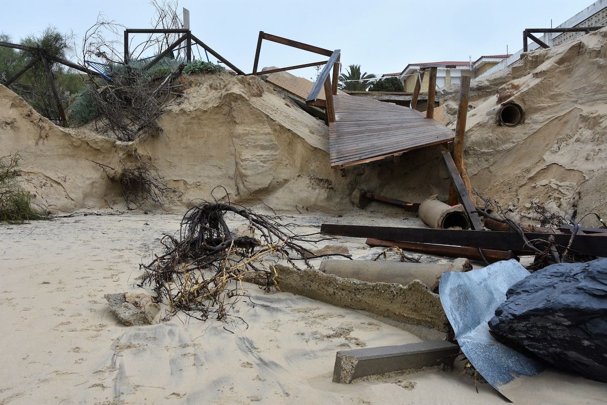 La playa de El Portil, en Punta Umbría, en riesgo de desaparecer.