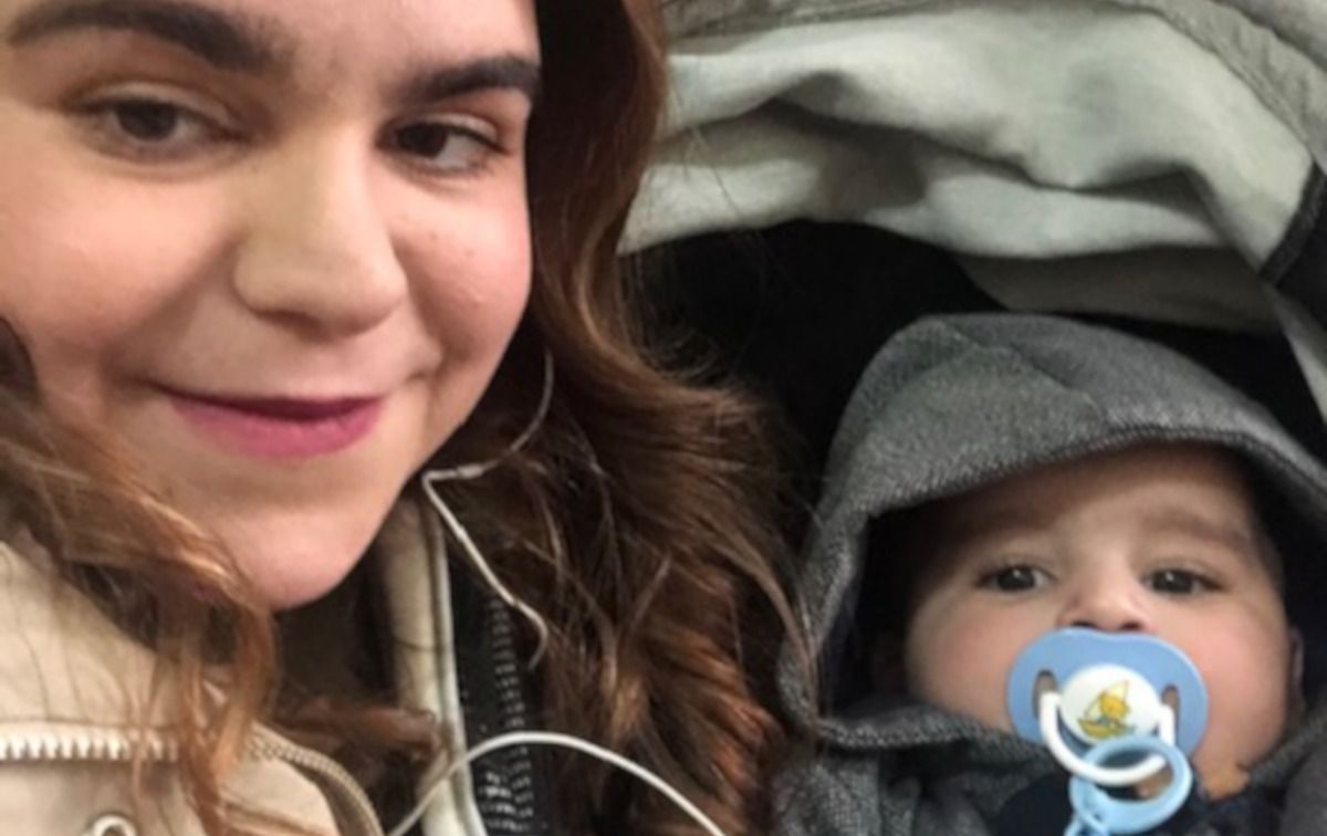 María del Mar Álvarez, la última vez que pudo estar con su bebé, en enero.