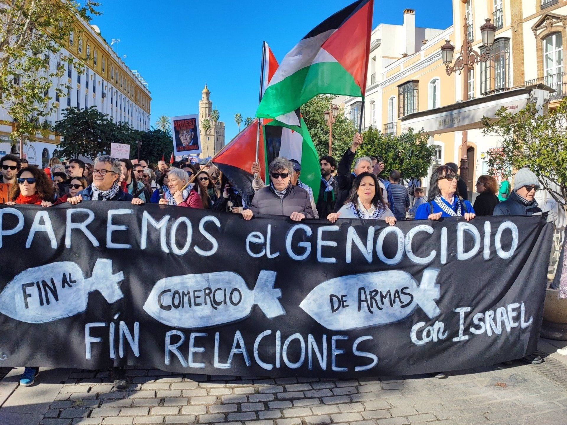 Imagen de la manifestación por Palestina en Sevilla.