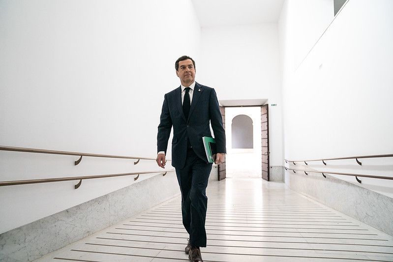 El presidente andaluz. Juan Manuel Moreno, en el Palacio de San Telmo. FOTO: JUNTA DE ANDALUCÍA