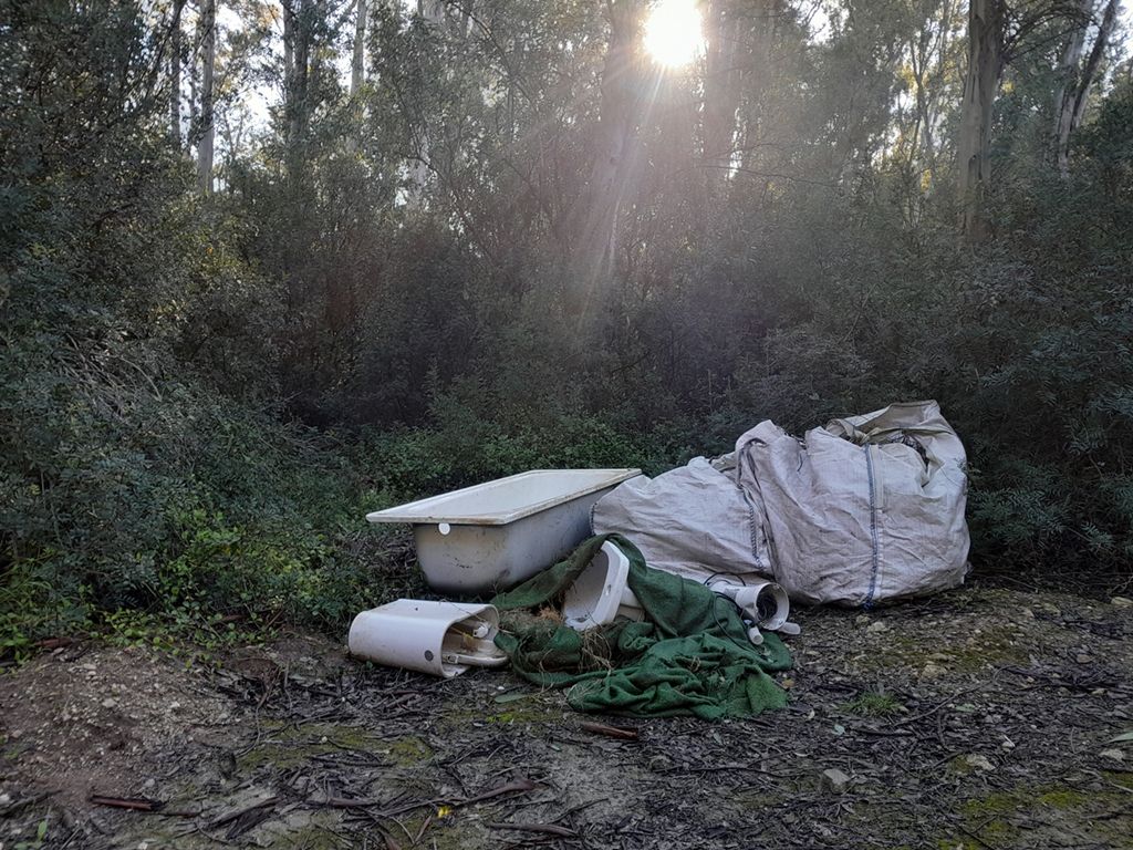 Una bañera, en el parque de Las Aguilillas.