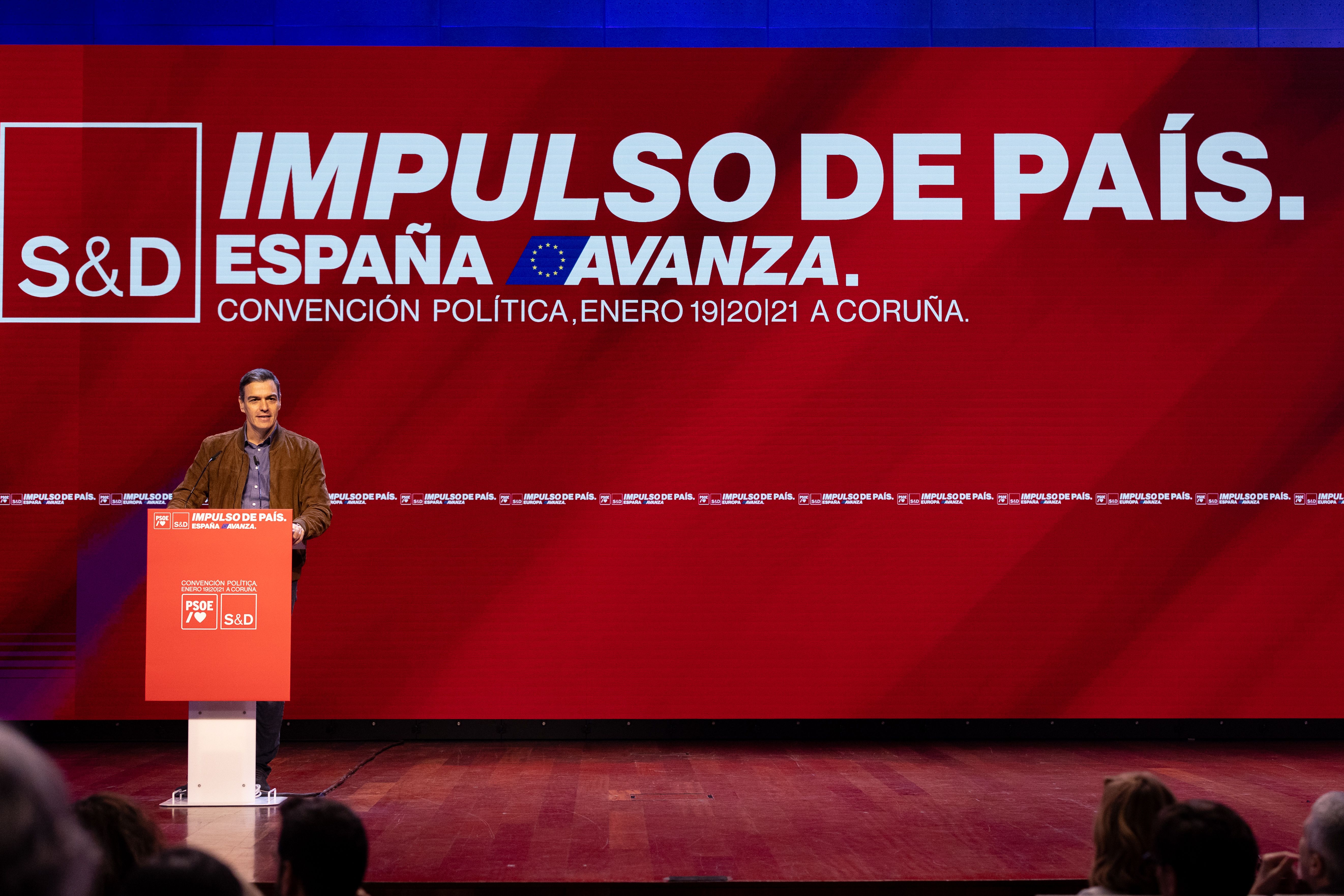 Pedro Sánchez, durante el acto del fin de semana en A Coruña.