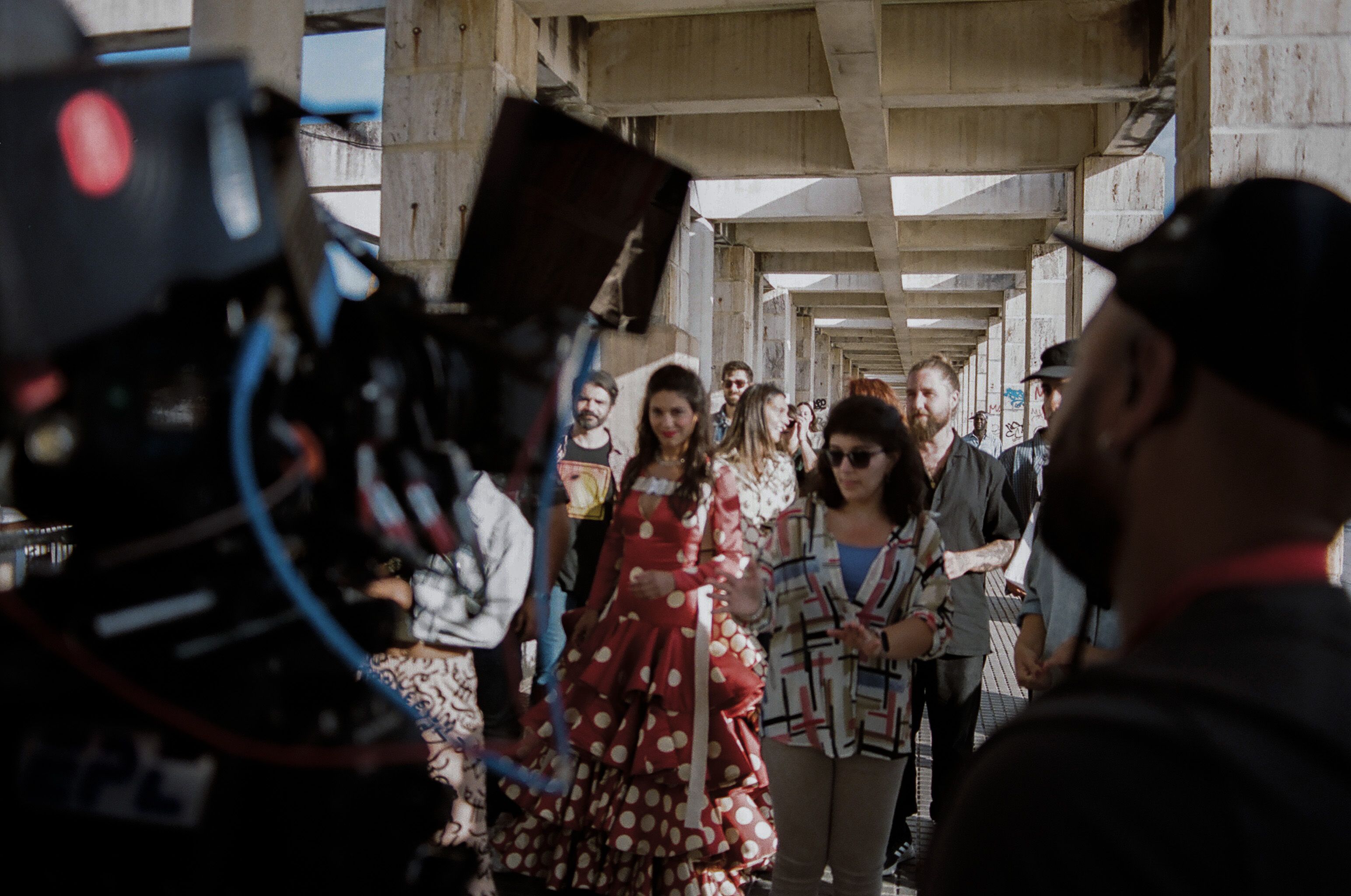 Un momento del rodaje del 'spot' en Cádiz.  CLARA CAMPOAMOR
