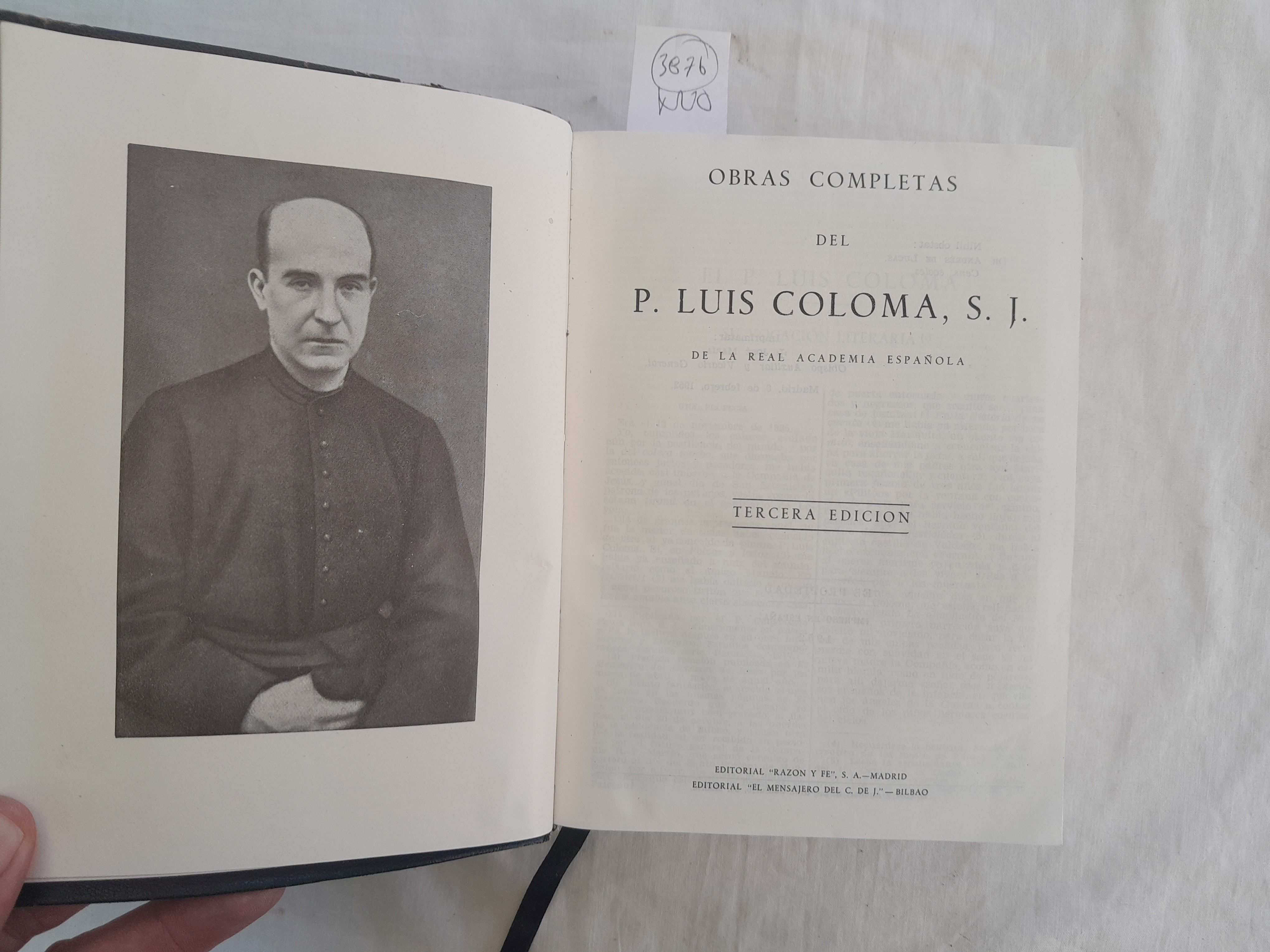 El padre Luis Coloma en una publicación sobre sus obras completas. 
