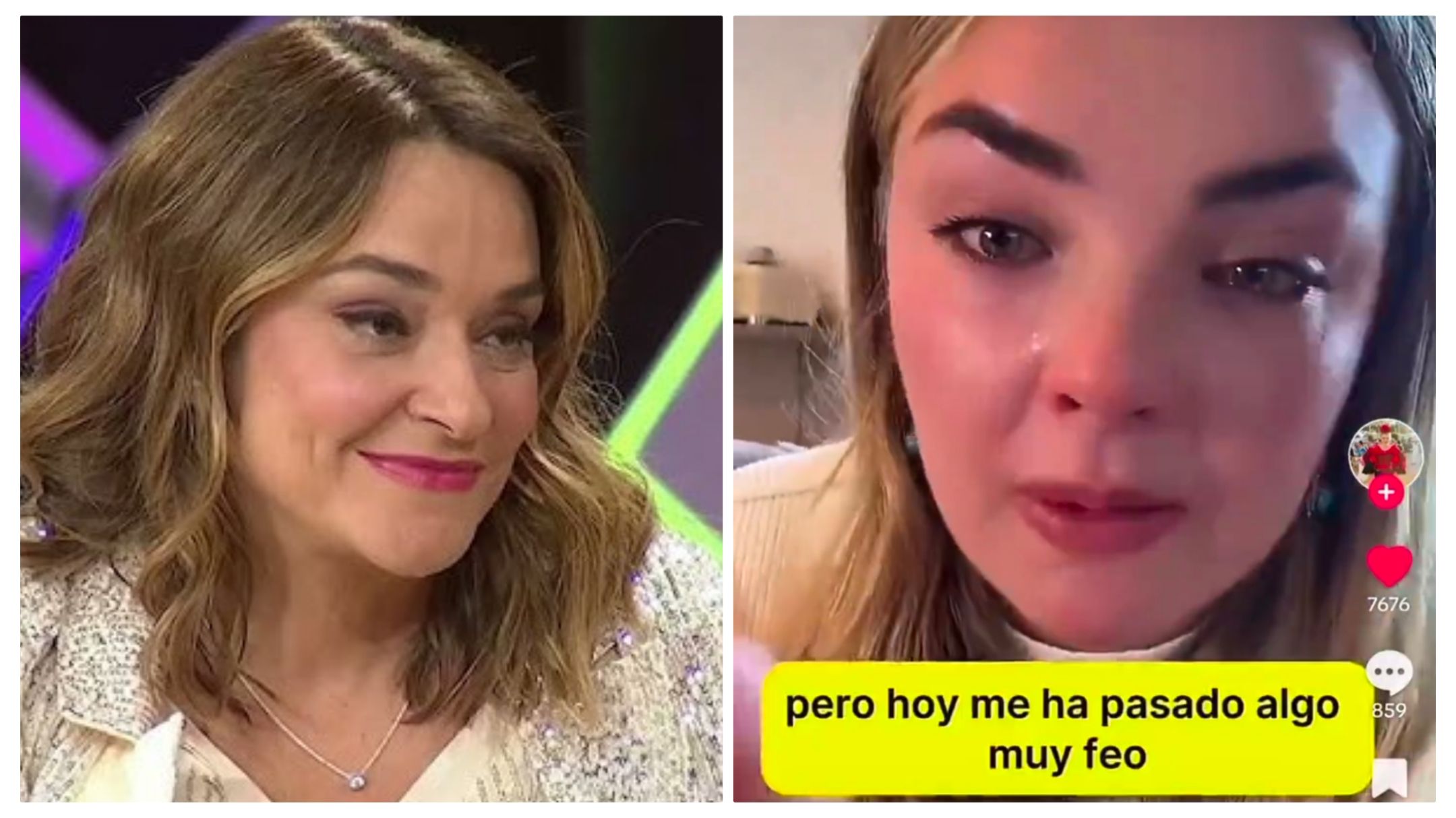 Toñi Moreno y Bella, la chica estadounidense que acabó llorando en las redes sociales.
