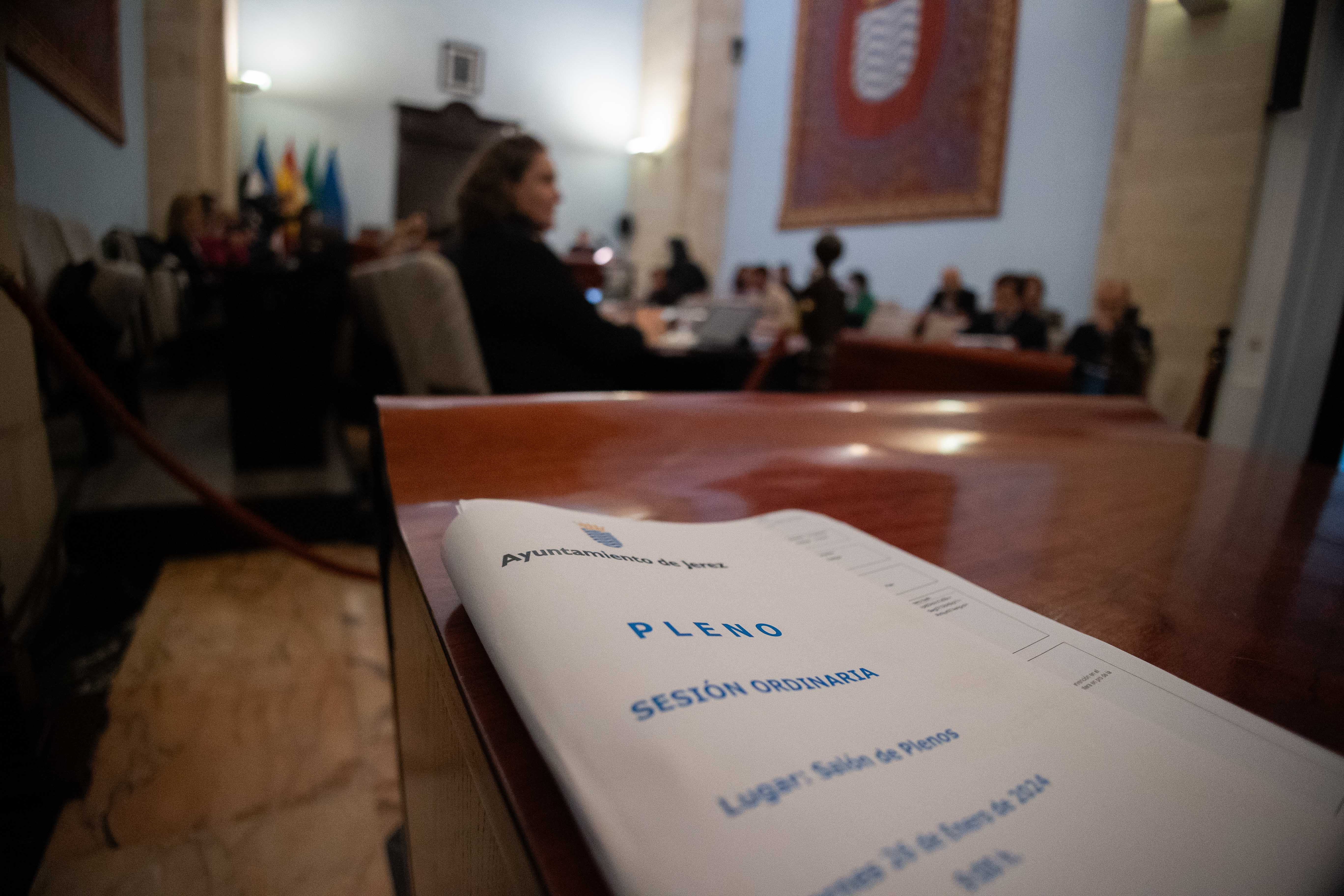 Imagen del pleno municipal de enero en Jerez.