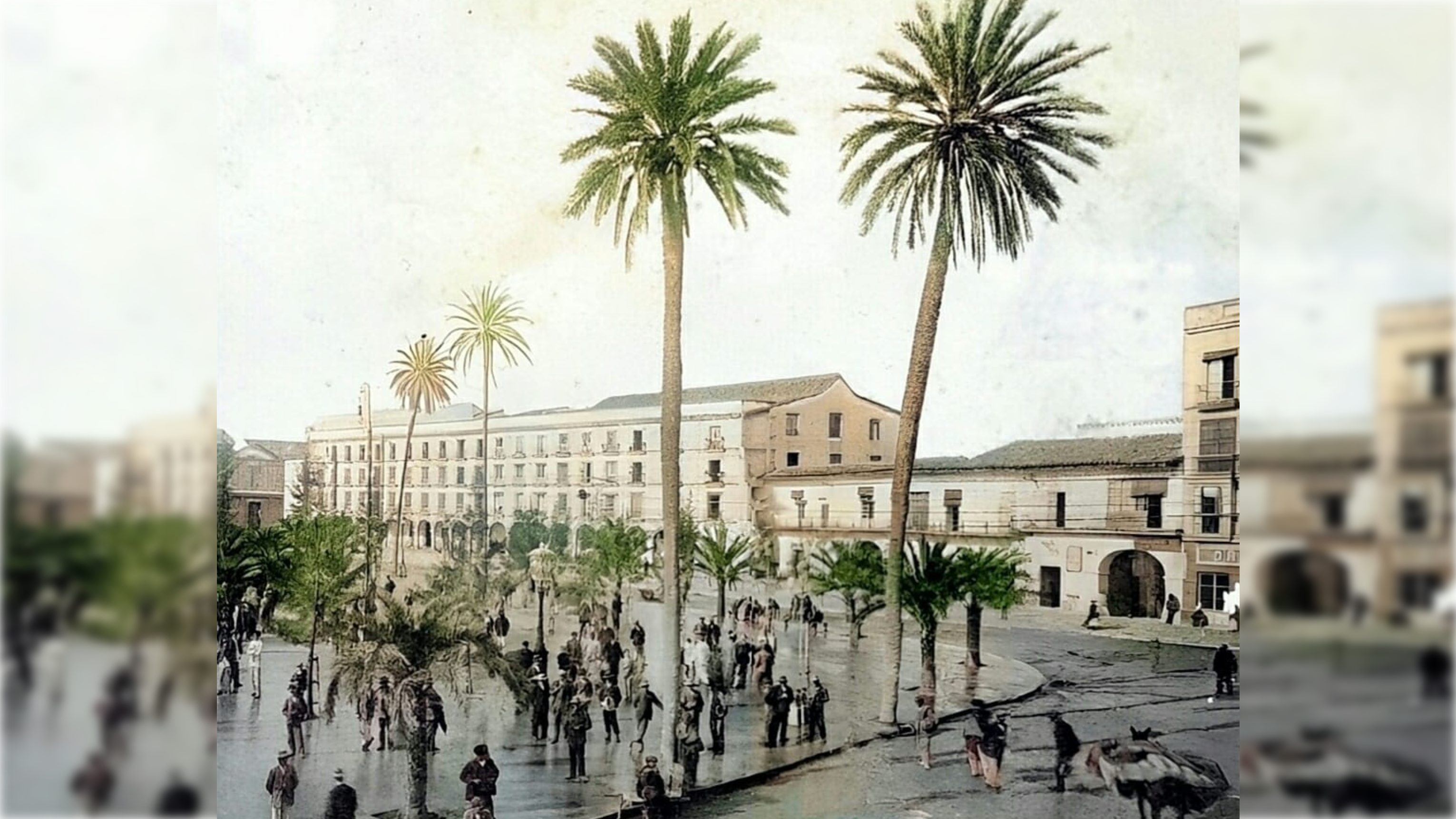 La plaza del Arenal, en el Jerez de los años 20 del pasado siglo.