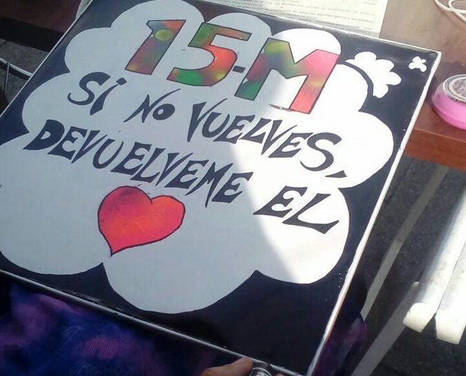Pancarta del 15M.
