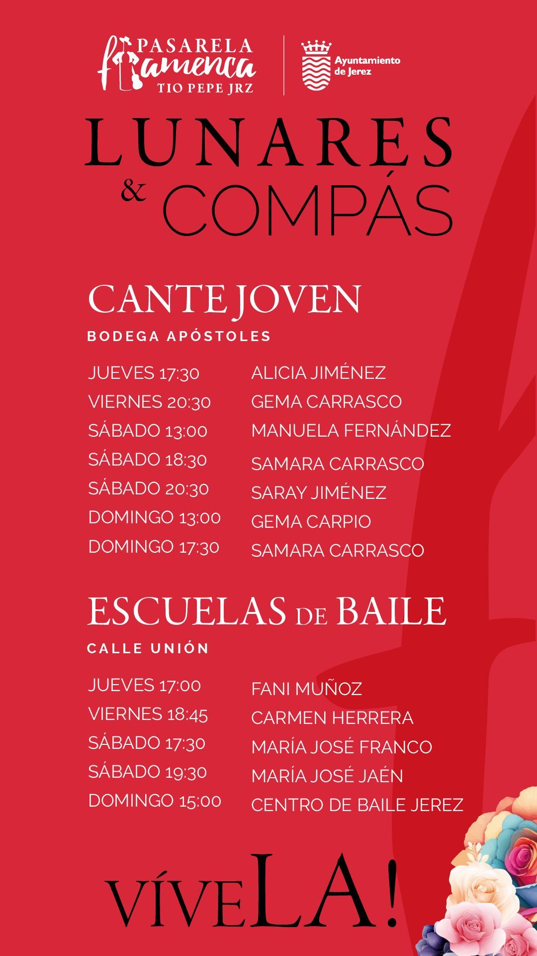 Cartel de las actuaciones.