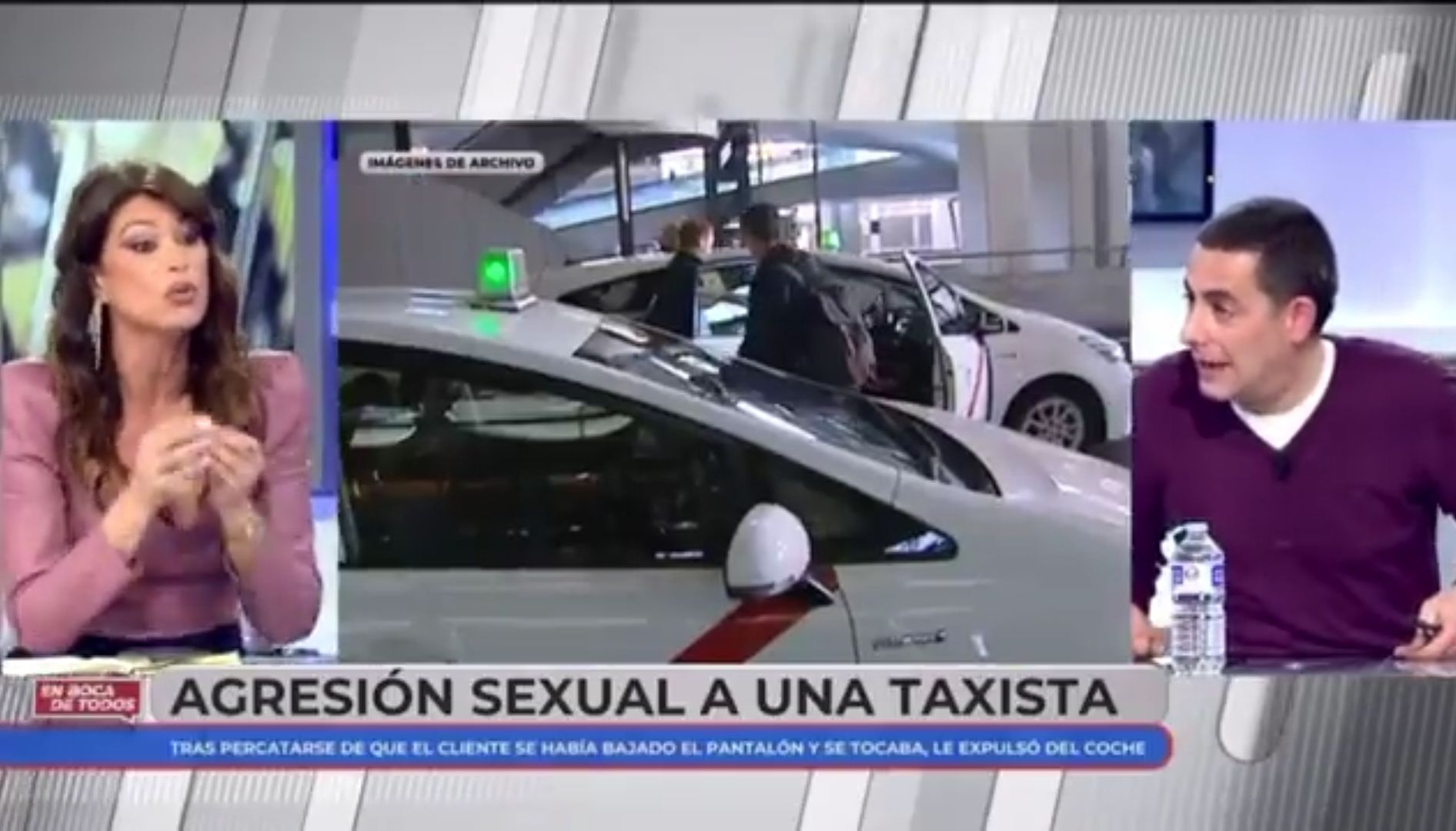 Captura del programa 'En boca de todos', donde se trató el acoso a una taxista.