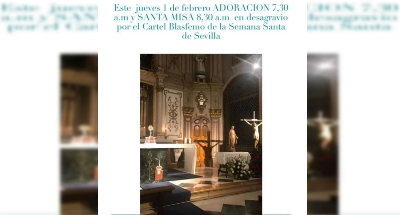 Misa anunciada por unas monjas contra el cartel de la Semana Santa de Sevilla.