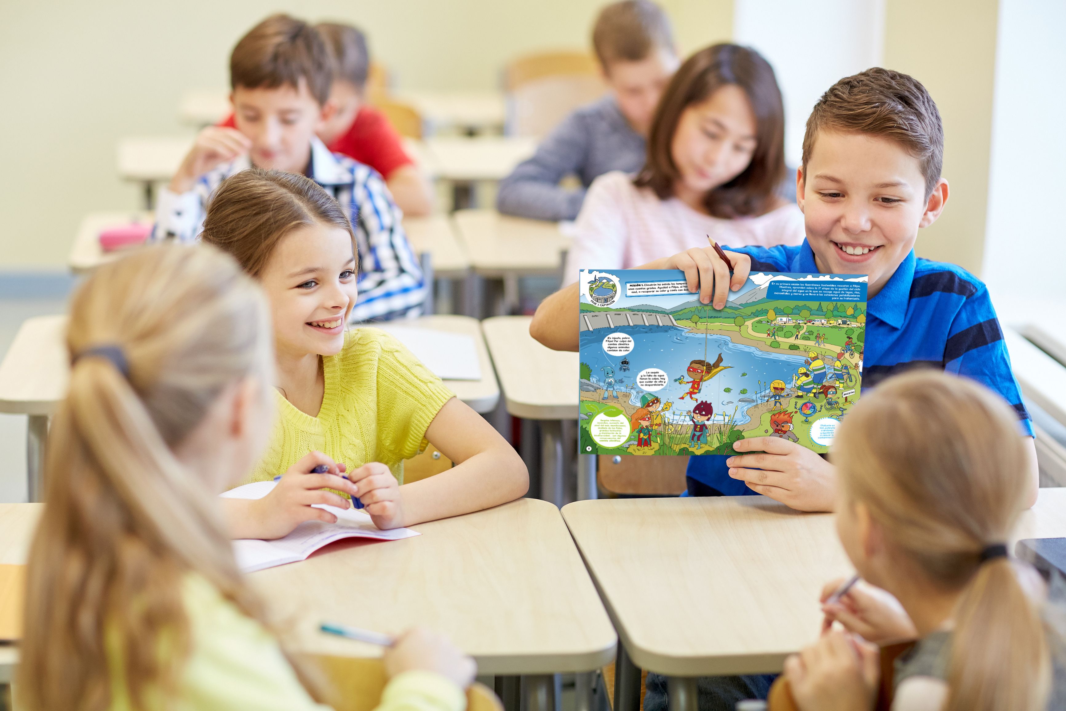'Guardianes Sostenibles' de Aqualia para proteger la biodiversidad del planeta. Niños y niñas participando en el concurso.