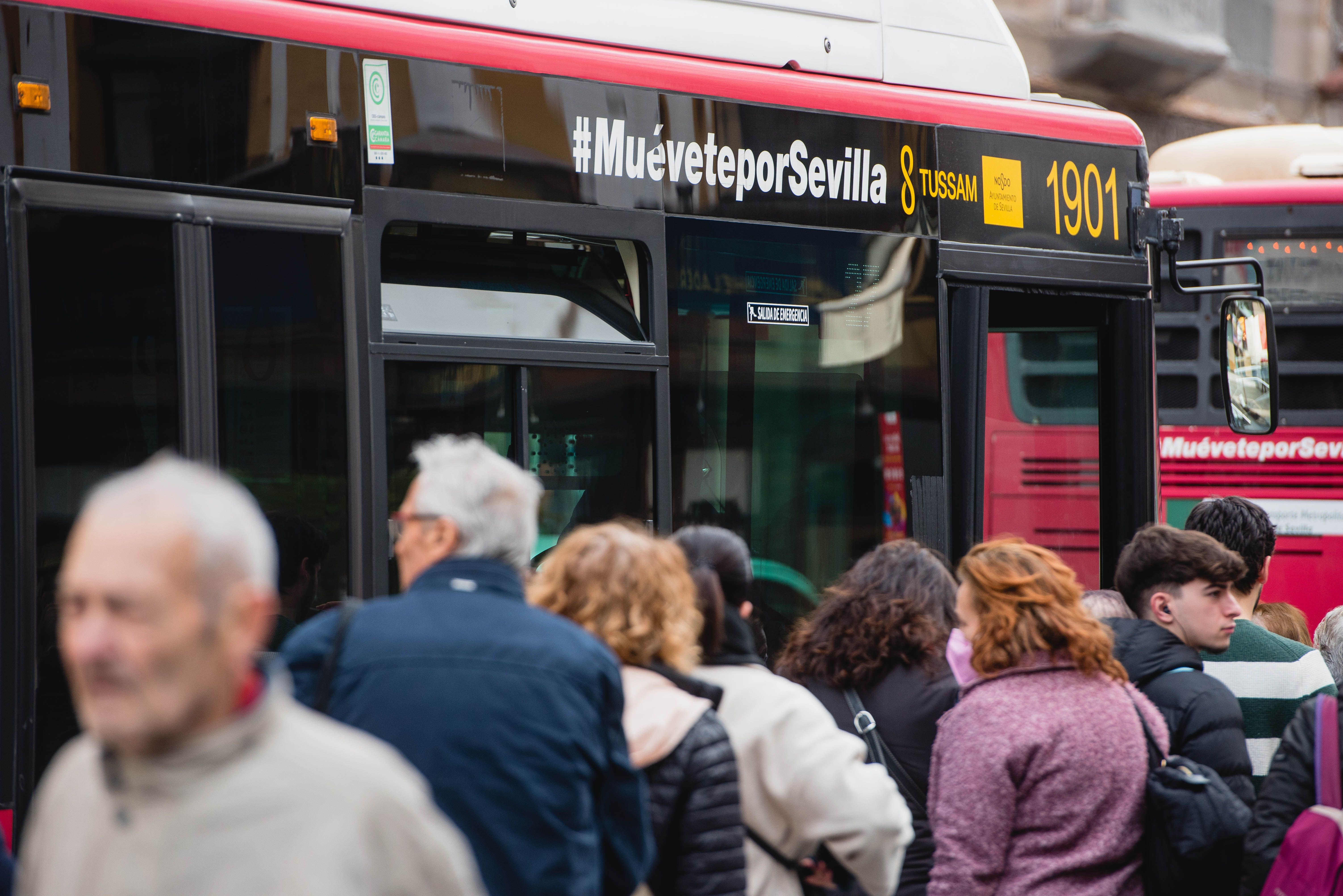 Autobús de Tussam, el transporte público de Sevilla.