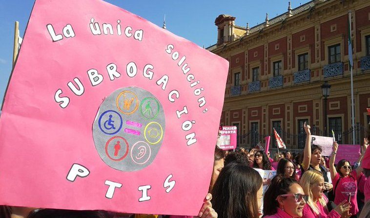 Una protesta del colectivo de monitores PTIS, en una imagen de archivo.